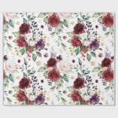 Papier Cadeau Aquarelle jaune foncé rouge violet blanc classique (Plat)