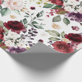 Papier Cadeau Aquarelle jaune foncé rouge violet blanc classique (Coin)