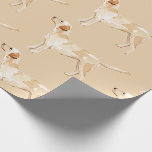 Papier Cadeau Aquarelle jaune Lab Silhouette (Coin)