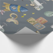 Papier Cadeau Aquarelle jouets vintages (Coin)