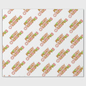 Papier Cadeau Aquarelle Joyeux texte de Noël (Plat)