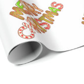 Papier Cadeau Aquarelle Joyeux texte de Noël (Coin rond)