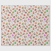 Papier Cadeau Aquarelle Kitsch Vert Magique (Plat)