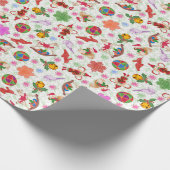 Papier Cadeau Aquarelle Kitsch Vert Magique (Coin)