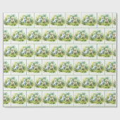 Papier Cadeau Aquarelle Kitten et Chiot (Plat)