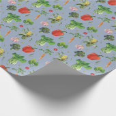 Papier Cadeau Aquarelle Légumes organiques (Coin)