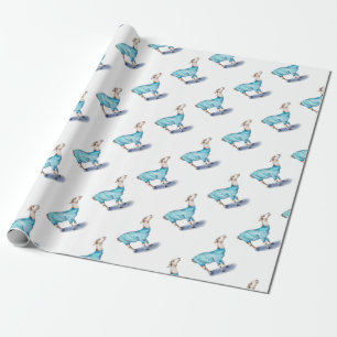 Papier Cadeau Aquarelle Llama en bleu Sweat