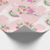 Papier Cadeau Aquarelle Llama sur Coral rose (Coin)