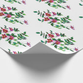 Papier Cadeau Aquarelle magenta rose vintage roses (Coin)