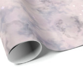 Papier Cadeau Aquarelle magique rose céleste (Coin rond)