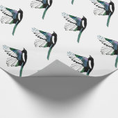 Papier Cadeau Aquarelle Magpie Bird dans Vol Nature Art (Coin)