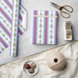 Papier Cadeau Aquarelle Mahjong Christmas Tree