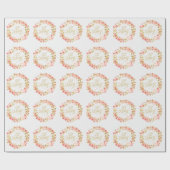 Papier Cadeau Aquarelle mariage couronne florale avec cette bagu (Plat)