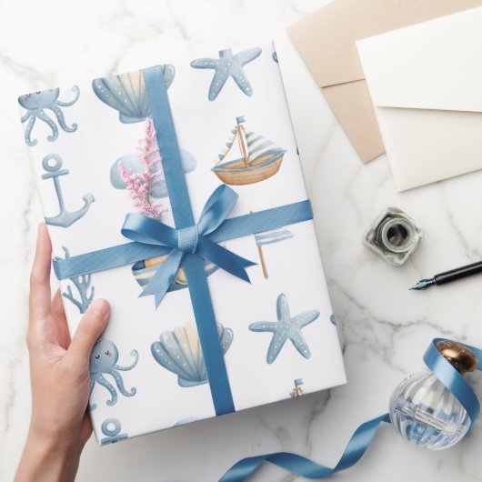 Papier Cadeau Aquarelle marine (Cadeaux)