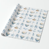 Papier Cadeau Aquarelle marine (Déroulé)