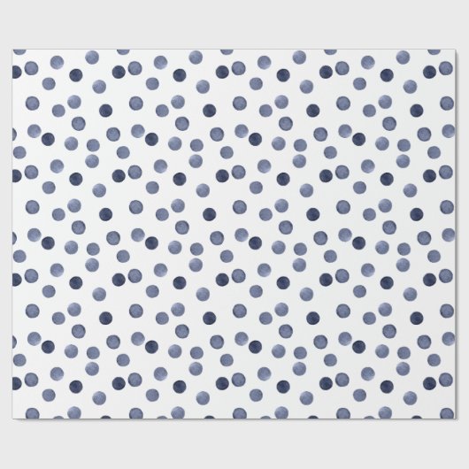 Papier Cadeau Aquarelle marine cercles pois main pointé sur la (Plat)