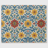 Papier Cadeau Aquarelle Méditerranée Floral été moderne (Plat)