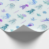 Papier Cadeau Aquarelle méduse et algues (Coin)