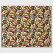 Papier Cadeau Aquarelle mexicaine Taco (Plat)
