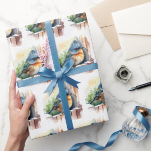 Papier Cadeau Aquarelle mignonne Bird