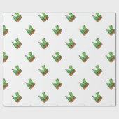 Papier Cadeau Aquarelle mignonne Cactus cactus succulents (Plat)