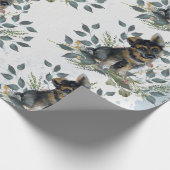 Papier Cadeau Aquarelle mignonne Chien chiot (Coin)