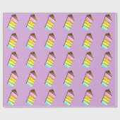 Papier Cadeau Aquarelle mignonne de gâteau arc-en-ciel (Plat)