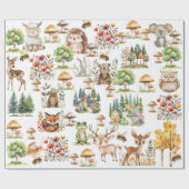 Papier Cadeau Aquarelle mignonne et fraîche Bois Tous âges (Plat)