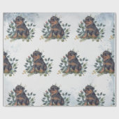 Papier Cadeau Aquarelle mignonne moderne Chien Chien Chien Chien (Plat)