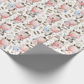 Papier Cadeau Aquarelle mignonne Moo Moo vaches et lait (Coin)