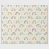 Papier Cadeau Aquarelle mignonne Pastel Rainbows (Plat)