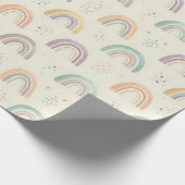 Papier Cadeau Aquarelle mignonne Pastel Rainbows (Coin)