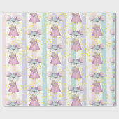 Papier Cadeau Aquarelle mignonne Petit maman & bébé souris anima (Plat)