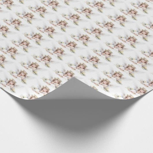 Papier Cadeau Aquarelle mignonne Petite Angel Lecture fille (Coin)