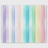 Papier Cadeau Aquarelle mignonne Verticale Pastel Arc-en-ciel ra (Plat)