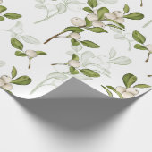 Papier Cadeau Aquarelle Mistletoe Plante d'hiver Motif transpare (Coin)