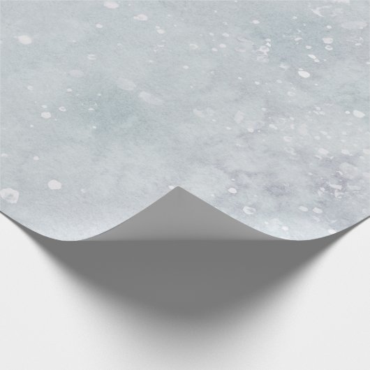 Papier Cadeau Aquarelle moderne bleu doux neige Abstraite (Coin)