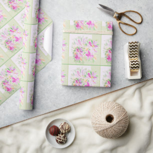Papier Cadeau Aquarelle moderne Boho Lilac Floral Élégant