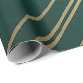 Papier Cadeau aquarelle moderne métal or vert (Coin rond)