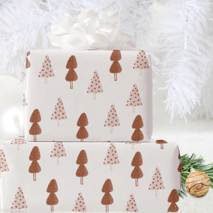 Papier Cadeau Aquarelle Moderne Minimaliste Joyeux Arbre de Noël
