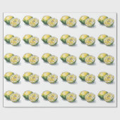 Papier Cadeau Aquarelle moderne Motif jaune citron (Plat)