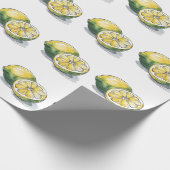 Papier Cadeau Aquarelle moderne Motif jaune citron (Coin)