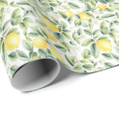 Papier Cadeau Aquarelle moderne Motif jaune citron (Coin rond)