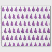 Papier Cadeau Aquarelle moderne Purple Pine Tree Noël (Plat)