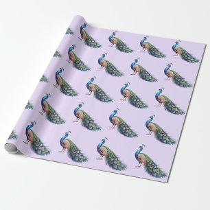 Papier Cadeau Aquarelle moderne tendance Peacock Motif