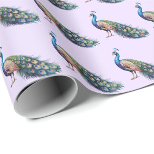 Papier Cadeau Aquarelle moderne tendance Peacock Motif