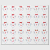 Papier Cadeau Aquarelle Monogram Bow Sucre de canne Crest (Plat)