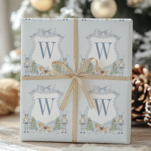 Papier Cadeau Aquarelle Monogramme Cimier initial Cadeau Cimier