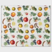 Papier Cadeau Aquarelle Motif de fruits méditerranéen (Plat)