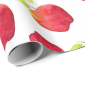 Papier Cadeau Aquarelle Motif de pomme rouge (Coin rond)